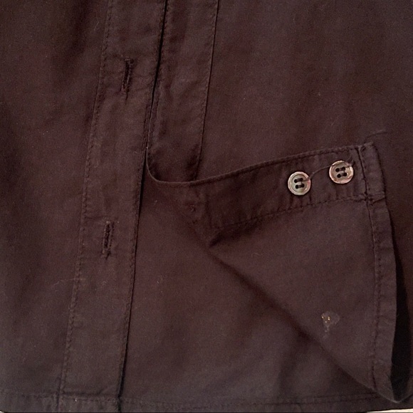 James Perse Slub Side Panel Button Front Shirt in Black Size 2 - Picture 10 of 14